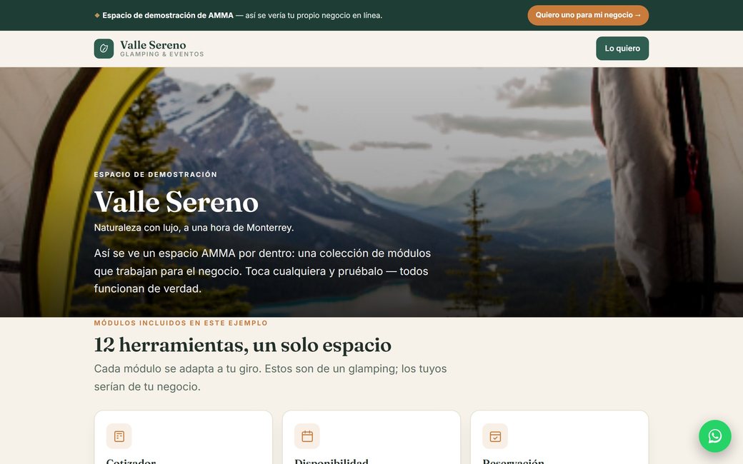Ejemplo AMMA — Un glamping